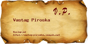 Vastag Piroska névjegykártya